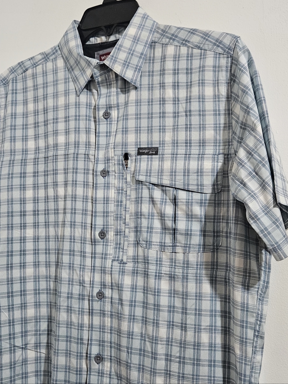 Wrangler Men's Plaid Button-Down Shirt/Short Sleeve/Outdoor/Regular Fit/Size S - Picture 3 of 14